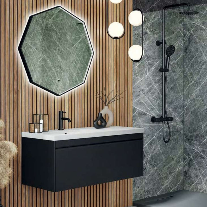 Hampton 700mm 1-Drawer Wall Unit - Black Matt