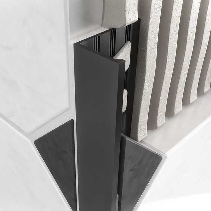 Atrim Coated Aluminium Straight Edge - Black